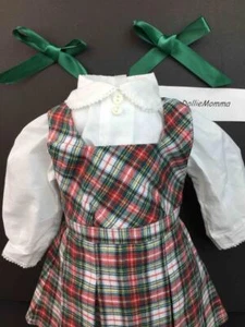 American Girl Molly School Plaid Jumper~Blouse~Ribbons~Outfit~Pleasant Comp tag - Picture 1 of 11