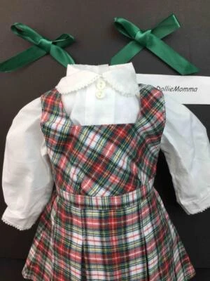 American Girl Molly School Plaid Jumper~Blouse~Ribbons~Outfit~Pleasant Comp tag - Image 1 of 4