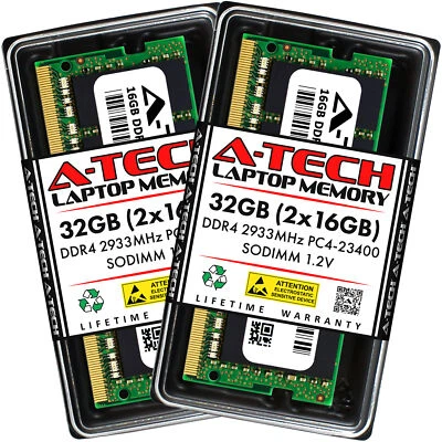 A-Tech 32GB 2x 16GB PC4-23400 Laptop SODIMM DDR4 2933 Non-ECC 260-pin Memory RAM - Image 1 of 4