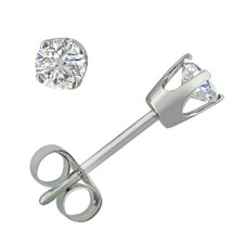 AGS Authenticity Certified 1/3ct Diamond Stud Earrings in 14K White Gold