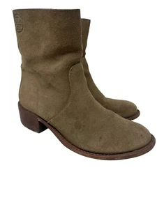Tory Burch Boots Side Zip Heels Ankle Booties 22138347 Brown Suede Women’s 6 M - Picture 1 of 8