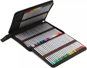 Portable Canvas Zippered Colored Pencil Case-Super Large Capacity 72 Slot New - Picture 1 of 12