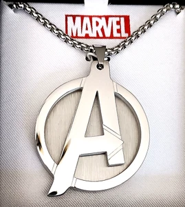 Marvel Comics Avengers Stainless Steel "A" Necklace Pendant Bling New NOS 2019 - Picture 1 of 6