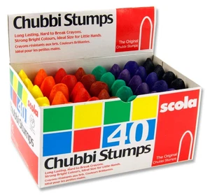 Scola Chubbi Stumps. Box of 40 crayons for colouring. Used in schools AS40 - Imagen 1 de 1