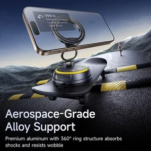 Magnetic Phone Holder Vacuum Lock 720° Rotation Car Mount Dashboard Windshield - Picture 1 of 9