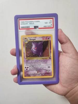 1999 Pokemon Fossil Gengar Holo #5 PSA 8 - Image 1 of 2