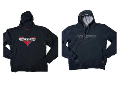Victory Motorcycles Sudadera con Capucha Para Hombre Negra Bordada Sudadera Parche Talla Grande Foto 1 de 4