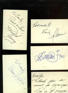 LOT OF 80 -THEATRE SCHAUSPIELER-A AUTOGRAMME LOT- INDEX CARDS- 70'S -99 US + UK - Bild 1 von 15