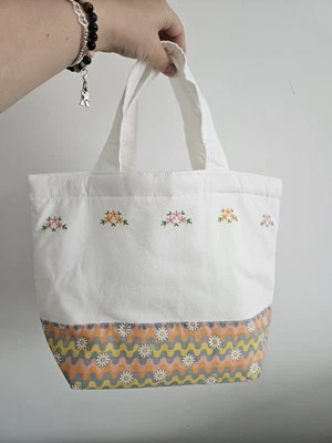 Handmade Padded Floral Embroidered Tote Bag - Image 1 of 4