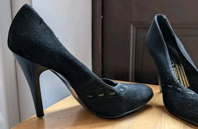 Tacones de aguja de gamuza Miss Curtess vintage años 80 4,5" Stranger Things Cyndi 5,5 Foto 1 de 4