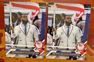 2 2024 Topps Now Olympics USA LeBron James 1st NBA Flagbearer #4 Low Print Run - Picture 1 of 1
