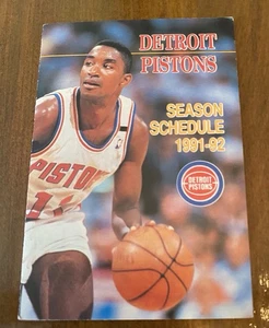1991-92 Detroit Pistons Basketball Pocket Spielplan Dunhams Isiah Thomas - Bild 1 von 3