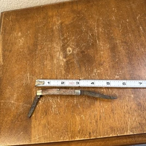 Altes original 2 Klingen kleines Taschenmesser WESTERN BOULDER CO 1940 handgeschnitzt Holz - Bild 1 von 12