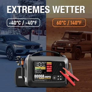 8000A Auto Starthilfe Jump Starter Ladegerät Powerbank KFZ mit Luftkompressor DE - Bild 1 von 12