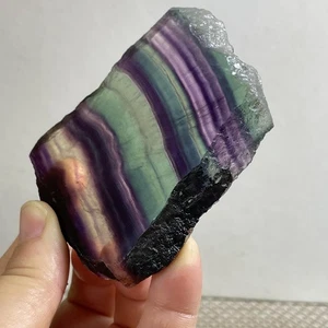 120g Naturale Bellissimo Arcobaleno Fluorite Cristallo Pietra Grezza Esemplari Cura h95 - Foto 1 di 13