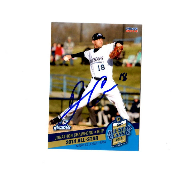 Jonathon Crawford 2014 Midwest League All Star auto signed card  Detroit Tigers - Image 1 of 1