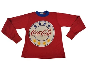 Coca Cola Pajama Top made in USA Shirt Red White Logo Graphic Kids S (8-10) - Picture 1 of 10