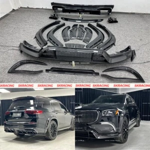Carbon Fiber Front Rear Lip Bodykit Cover Trim For Benz GLS450 GLS580 SUV 20-23 - Picture 1 of 26
