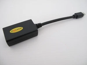 Delock Adapter mini DisplayPort 1.1 Stecker HDMI Buchse passiv schwarz - Bild 1 von 3