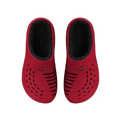 Zuecos FOCO NCAA para hombre Arkansas Razorbacks Tide Sherpa forrados con logotipo grande Foto 1 de 4