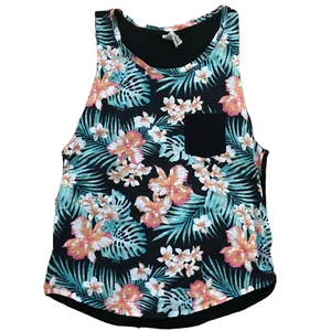 VICTORIA'S Secret Pink Floral Front Black Back Tank Top Sleeveless Size XS - 9 - Picture 1 of 7