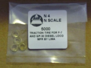 JUEGO DE NEUMÁTICOS DE TRACCIÓN PARTE # 5000 PARA F7 Y GP30 DIÉSEL ESCALA N AHM POR LIMA NUEVO - Imagen 1 de 3