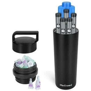 60H 3-6 Pens Medicine Travel Cooler Cooling Bag TSA Approved Biogel Ice Pack - Picture 1 of 11