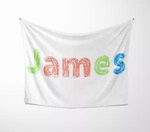 Personalised Name Colourful Retro Novelty Soft Fleece Mink Blanket Gift Decor - Picture 1 of 9