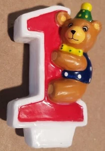 Teddy Bear 1st Birthday Candle - Picture 1 of 1