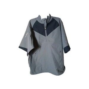 Page & Tuttle "Free Swing" Large Grey/Blue 3/4 Sleeve 3/4 Zip Pullover NWT - Picture 1 of 4