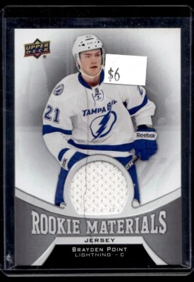 2016-17 Upper Deck Rookie Materials Brayden Point RC Tampa Bay Lightning #RM-BP - Image 1 of 2