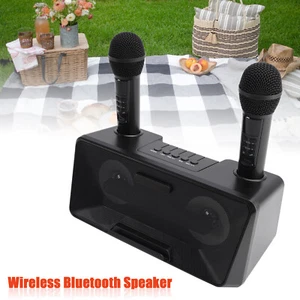 Wireless Bluetooth Speaker Dual Microphone Karaoke for Home Party Picnic Outdoor - Picture 1 of 12