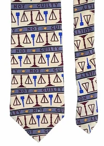 Vtg Vicky Davis Men's Neck Tie Not Guilty 100% Silk - Picture 1 of 11