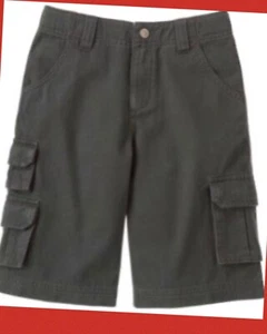 NWT Boys 4 Gymboree JUNGLE PRESERVES Cotton Charcoal Gray Adj Waist CARGO SHORTS - Picture 1 of 3