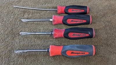 4 Snap-On Flat Slotted Phillips Head Screwdriver Soft Grip 1/4 SGD4B SHD SGDP61B - Image 1 of 4