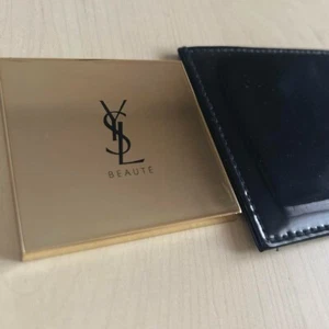 YVES SAINT LAURENT YSL hand mirror compact novelty gold logo 7cm x 7cm vip gift - Picture 1 of 3