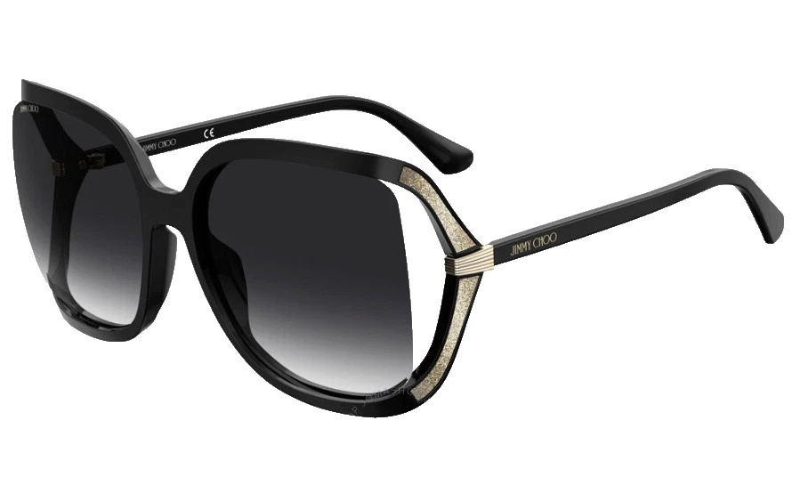 Jimmy Choo JCH Tilda Sunglasses 0807 Black 100 Authentic