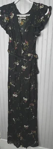 Urban Outfitters Womens JUMPSUIT 2 Designer V-Neck Ruffle Floral Quality NEW - Picture 1 of 11