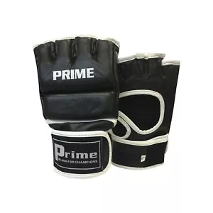 Prime Mma UFC Grappling Guanti Gabbia Lotta Kick Boxing Muay Thai Punch Bag Nero - Picture 1 of 4