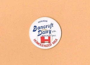 BANCROFT Dairy Milk Bottle Cap Ontario Canada Top Homogenized Milk Homo - Bild 1 von 2