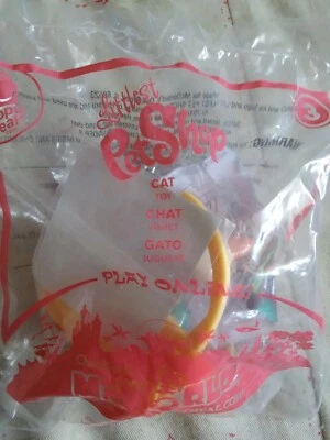 McDonalds Littlest Pet Shop Cat Toy Yellow Basket Number 3 From 2010 - Image 1 of 3