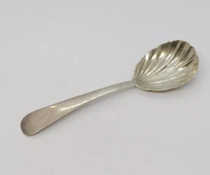 George IV Sterling Silver Shell Bowl Tea Caddy Spoon Antique 1822 London - Picture 1 of 4