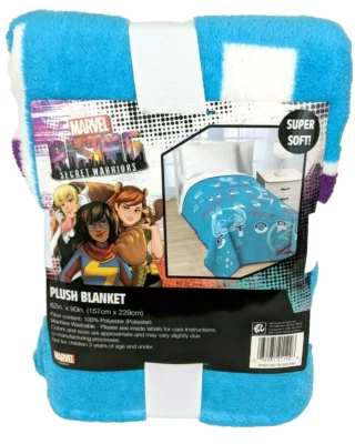 Marvel Secret Warriors Rising Twin Plush Bed Blanket EVERY HERO HAS A STORY  NWT - Image 1 of 3
