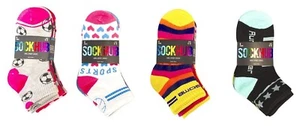 Girls Quarter Sport Socks 6-12-18 Pack Moisture-Wicking Size 6-8 Assorted - Picture 1 of 9