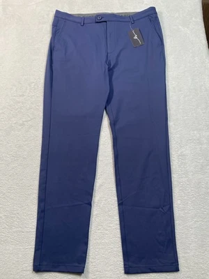 Boston Scott Golf Apparel Tech Pants Mens 38x33 Navy Blue Nylon Straight Leg - Image 1 of 4