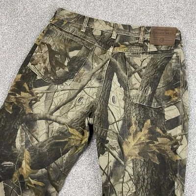 复古牧马人牛仔裤男式 34x30(适合 32x30)迷彩 Realtree 狩猎美国 90 年代 Y2K — 第 1/4 张图片