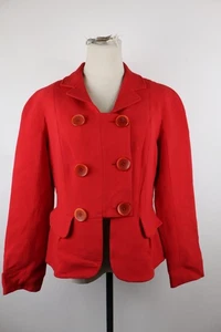 LUISA SPAGNOLI GIACCA BLAZER DONNA TG 46 WOMAN VINTAGE JACKET DOPPIOPETTO LANA - Picture 1 of 9