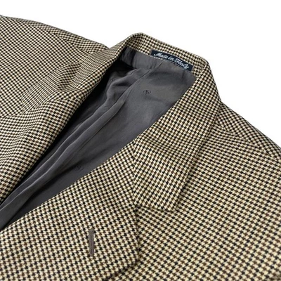 Valentino мужской шелк/шерсть 2 кнопки блейзер бежевый гончая • Италия • 42R США - Изображение 1 из 4