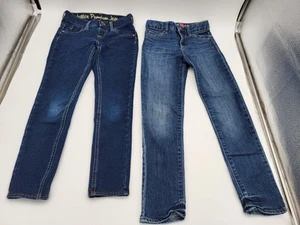 Lot Of 2 Girl’s Jeans Size 7 R/ Slim Gap Kids, Justice Premium Jeans - Picture 1 of 8