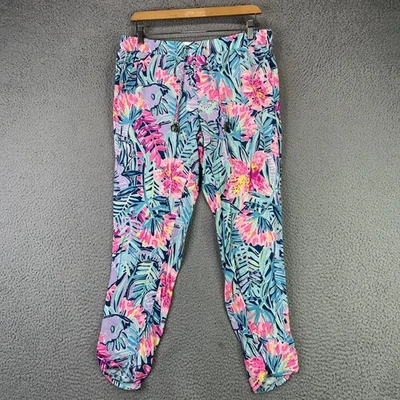 Lilly Pulitzer Pants Womens Medium Multicolor Tropical Floral Print Lounge Jogge - Image 1 of 4